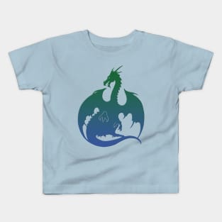 Blue Green Dragon Kids T-Shirt